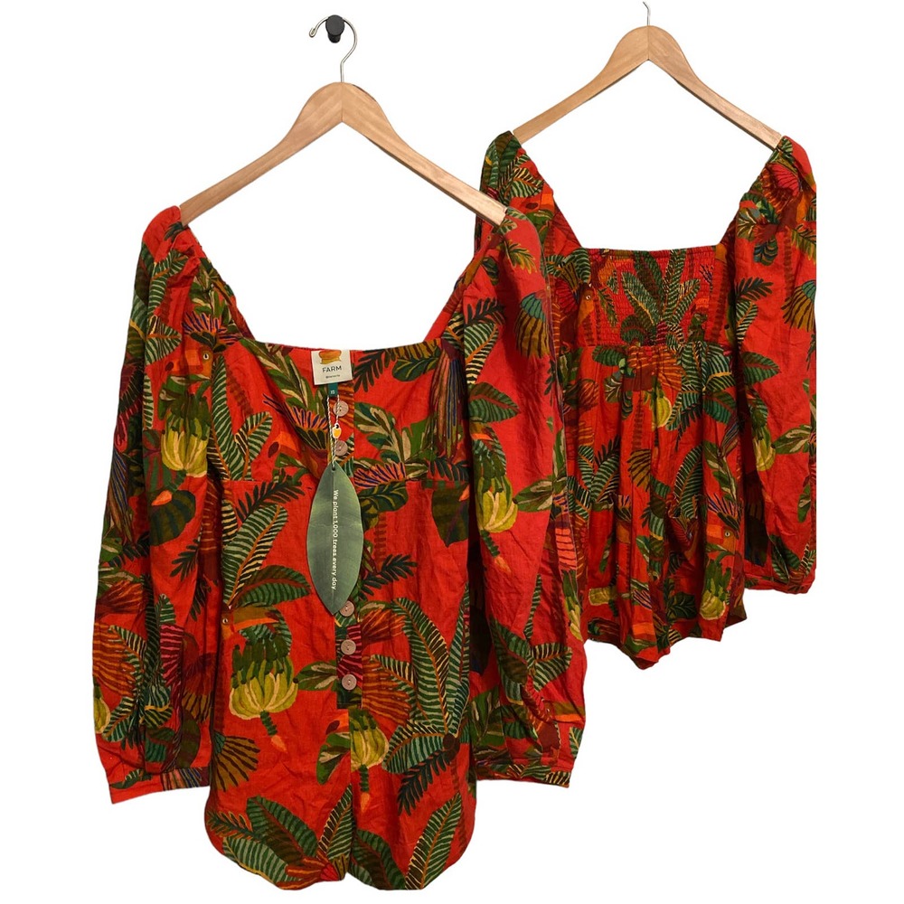 Farm Rio Red Forest Birds XS Romper